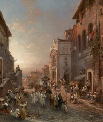 Prozession in einer Stadt in Italien